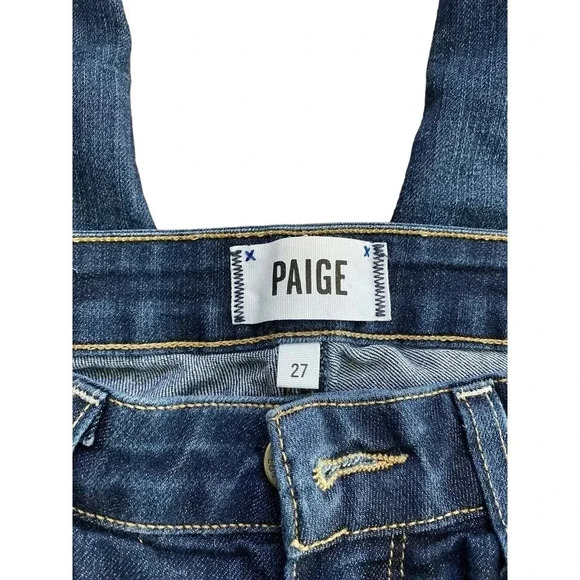 Paige Women's Blue Five Pocket Straight Leg Denim Ankle Jean Size 27 - Picture 2 of 5